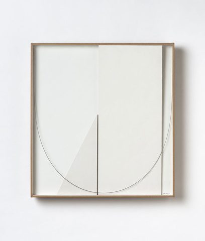 Assemblage 1, carton peint, bois et fil de fer, 32 x 30 cm