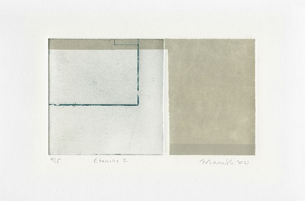 Ebauche 2, aquatinte et pointe sèche, 21.5 x 31.5 cm