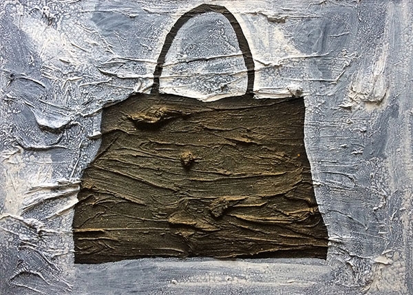 Ma vie est un roman, 2018, laque sur toile, 50 x 70 cm