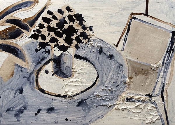 Ma vie est un roman, 2018, laque sur toile, 50 x 70 cm