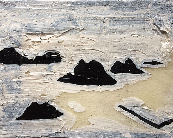 Ma vie est un roman, 2018, laque sur toile, 24 x 30 cm