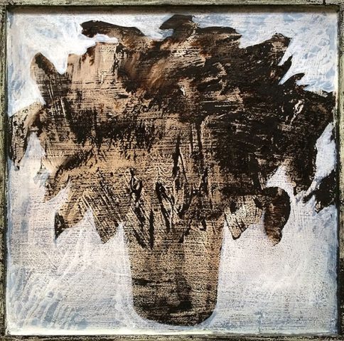 Ma vie est un roman, 2018, laque sur toile, 70 x 70 cm