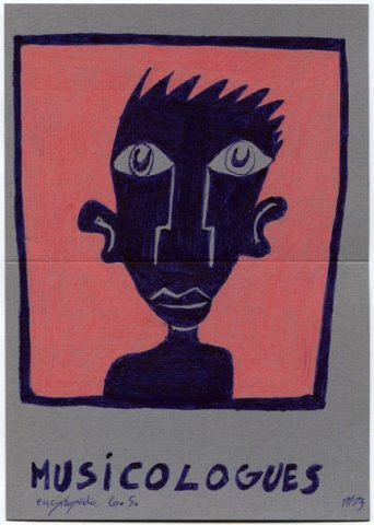 Horribles encyclopédies 4, dessin et collage sur papier gris