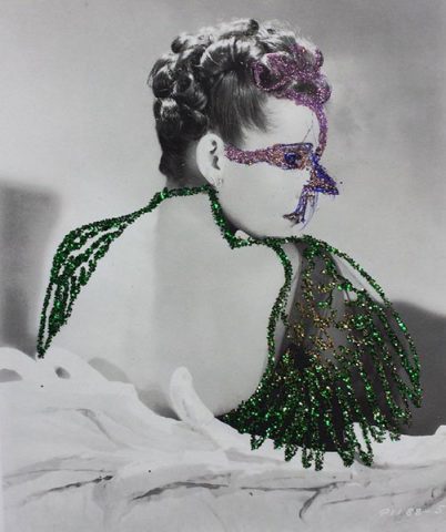 "Se souvenir de la cinquième avenue", 2018, technique mixte sur papier imprimé, 21X30 cm