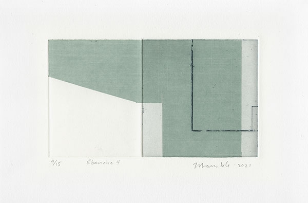 Ebauche 4, aquatinte et pointe sèche, 21.5 x 31.5 cm
