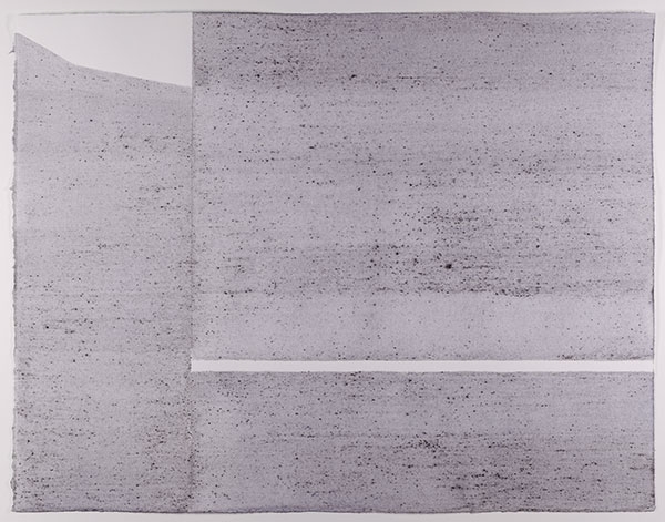 Paysage invisible, 2024, technique mixte sur papier, 38 x 49 cm