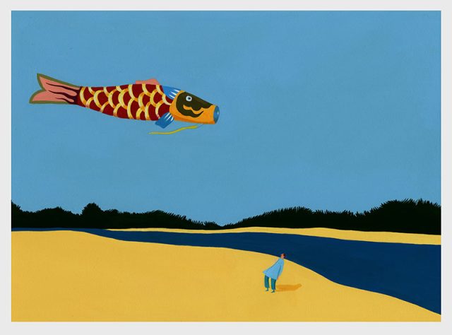 Un vent léger, gouache sur papier, 40x50cm