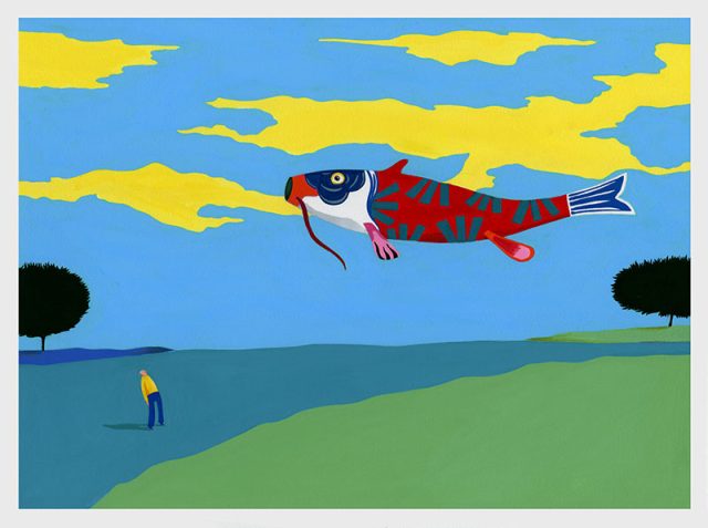 Un vent léger, gouache sur papier, 40x50cm
