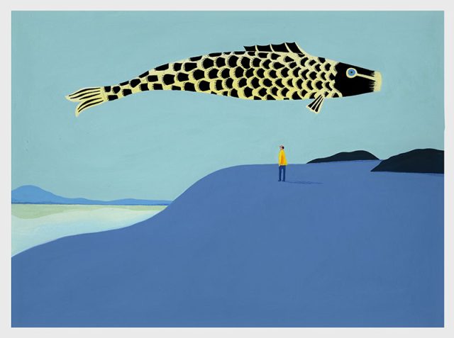 Un vent léger, gouache sur papier, 40x50cm