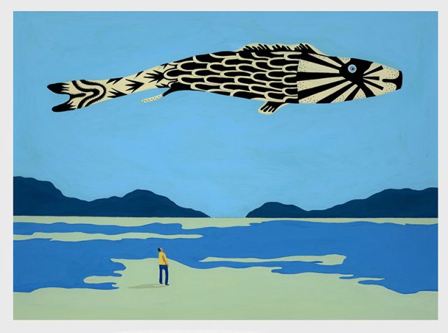 Un vent léger, gouache sur papier, 40x50cm