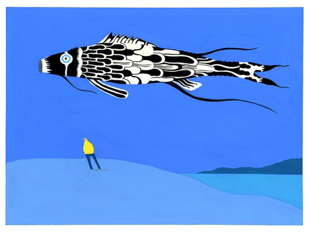 Un vent léger, gouache sur papier, 40x50cm